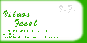 vilmos fassl business card